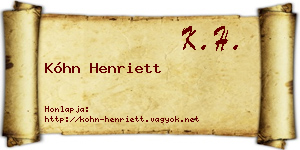 Kóhn Henriett névjegykártya
